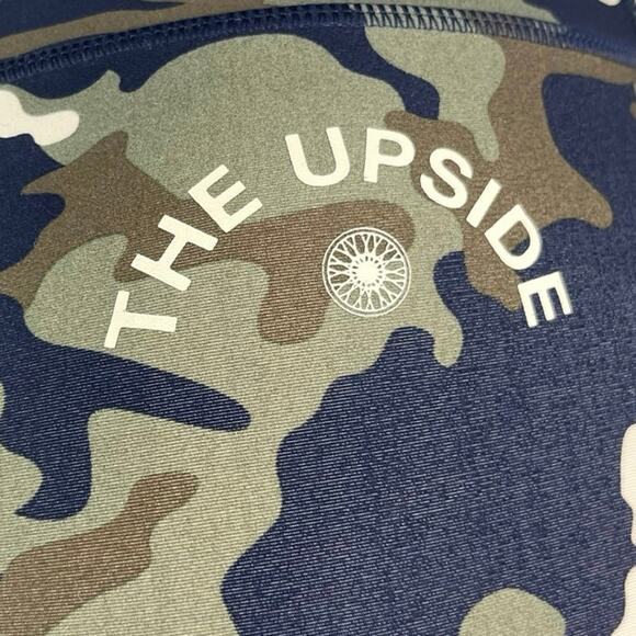 The Upside Navy Green Camo Camouflage High Waist Workout Ankle Leggings Pants 6 - Picture 5 of 7